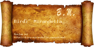 Biró Mirandella névjegykártya