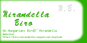 mirandella biro business card